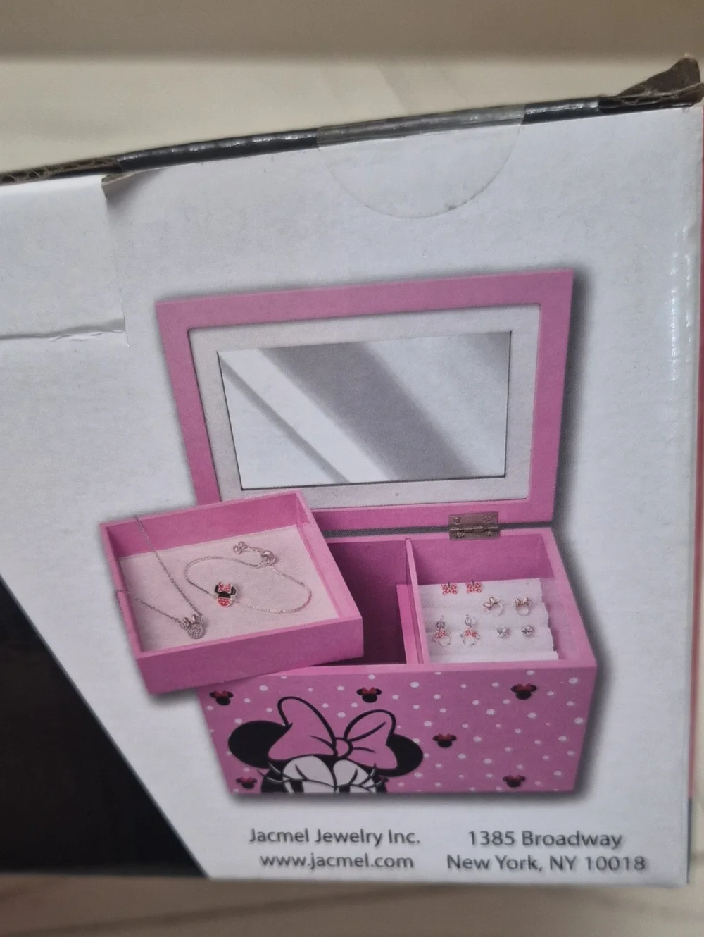 Disney Minnie Mouse Pink Jewelry Box New